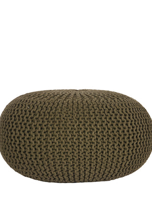 Poef Knitted - Army green - Katoen - L