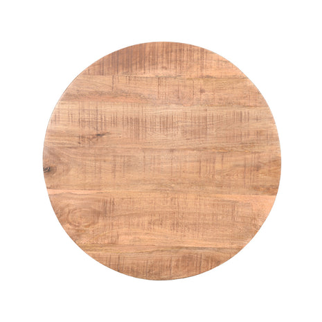 LABEL51 Eetkamertafel Tafelblad Sloppy Edge - Rough - Mangohout - Rond - 70 cm